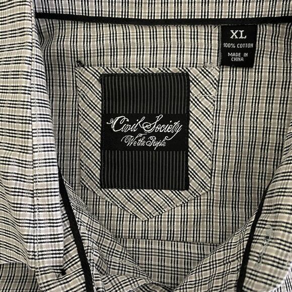 Civil Society We The People Men's Plaid Button Up Size XL 100% Cotton - Picture 4 of 8
